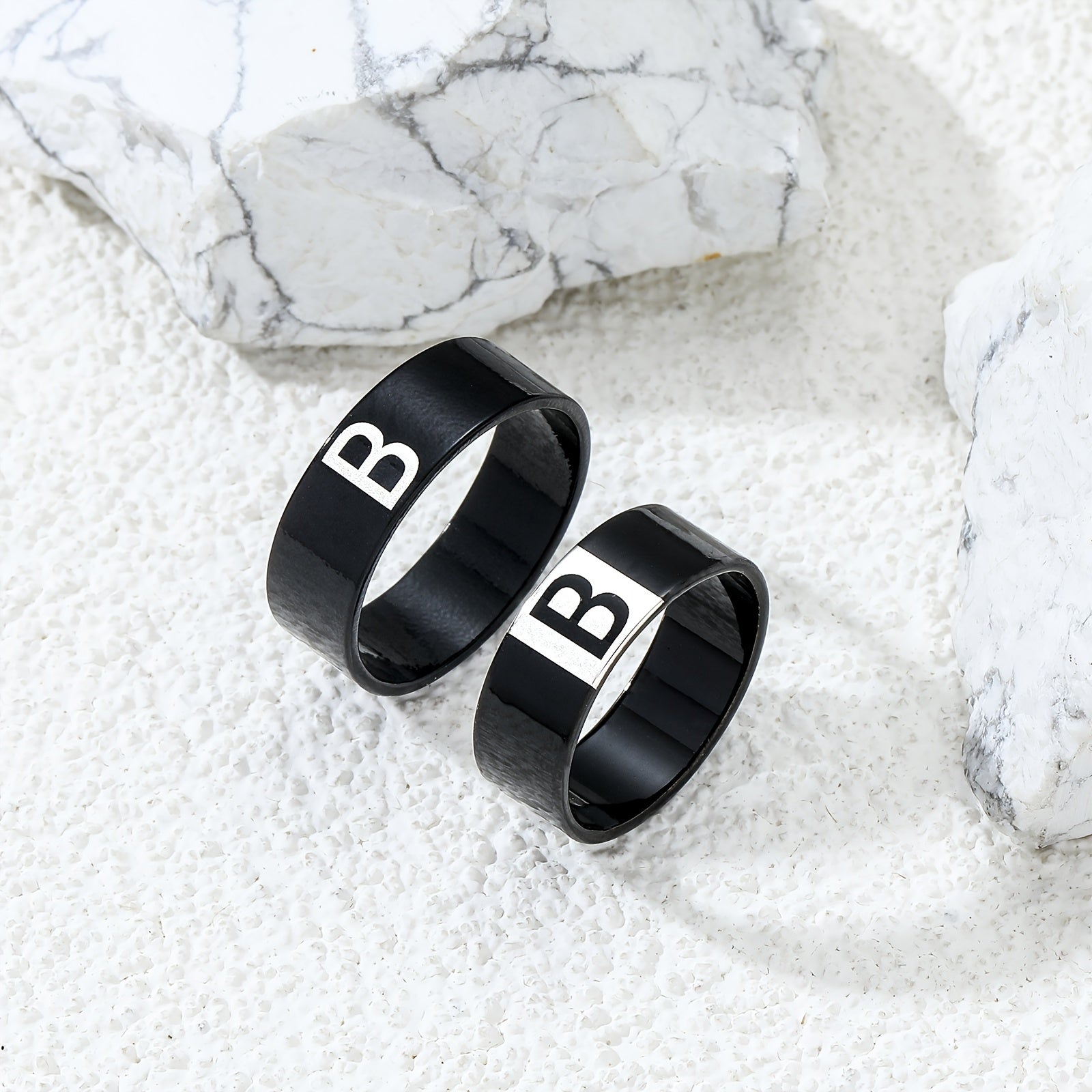 Couple Letter Rings Stainless Steel Punk Accessories Anniversary Gift