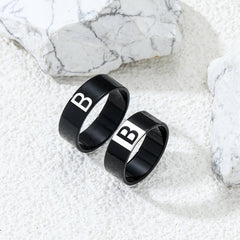 Couple Letter Rings Stainless Steel Punk Accessories Anniversary Gift