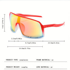 Men Colorful Large Frame Sports Glasses Windproof Outdoor Sunglasses