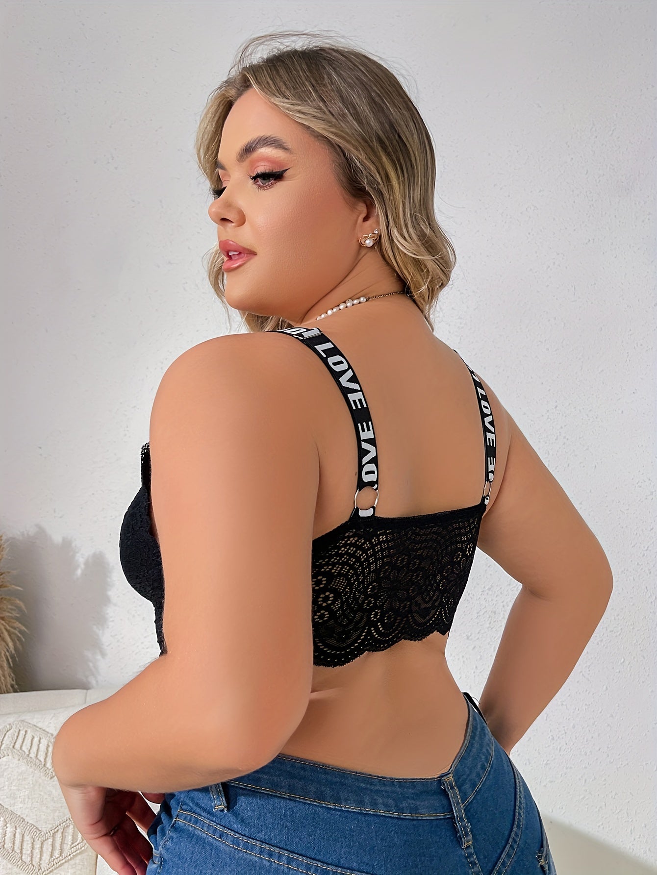 Sexy Floral Lace Semi Sheer Bra