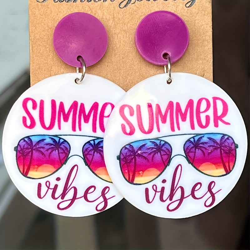 Colorful Pattern Acrylic Earrings for Summer - Gift for Family and Friends