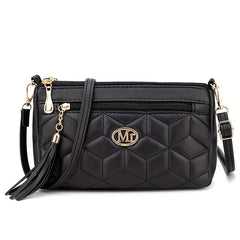 Quilted Crossbody Bag PU Shoulder Bag Women's Casual Handbag