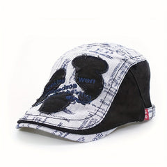 Stylish Patched British Style Peaked Cap Hat For Men