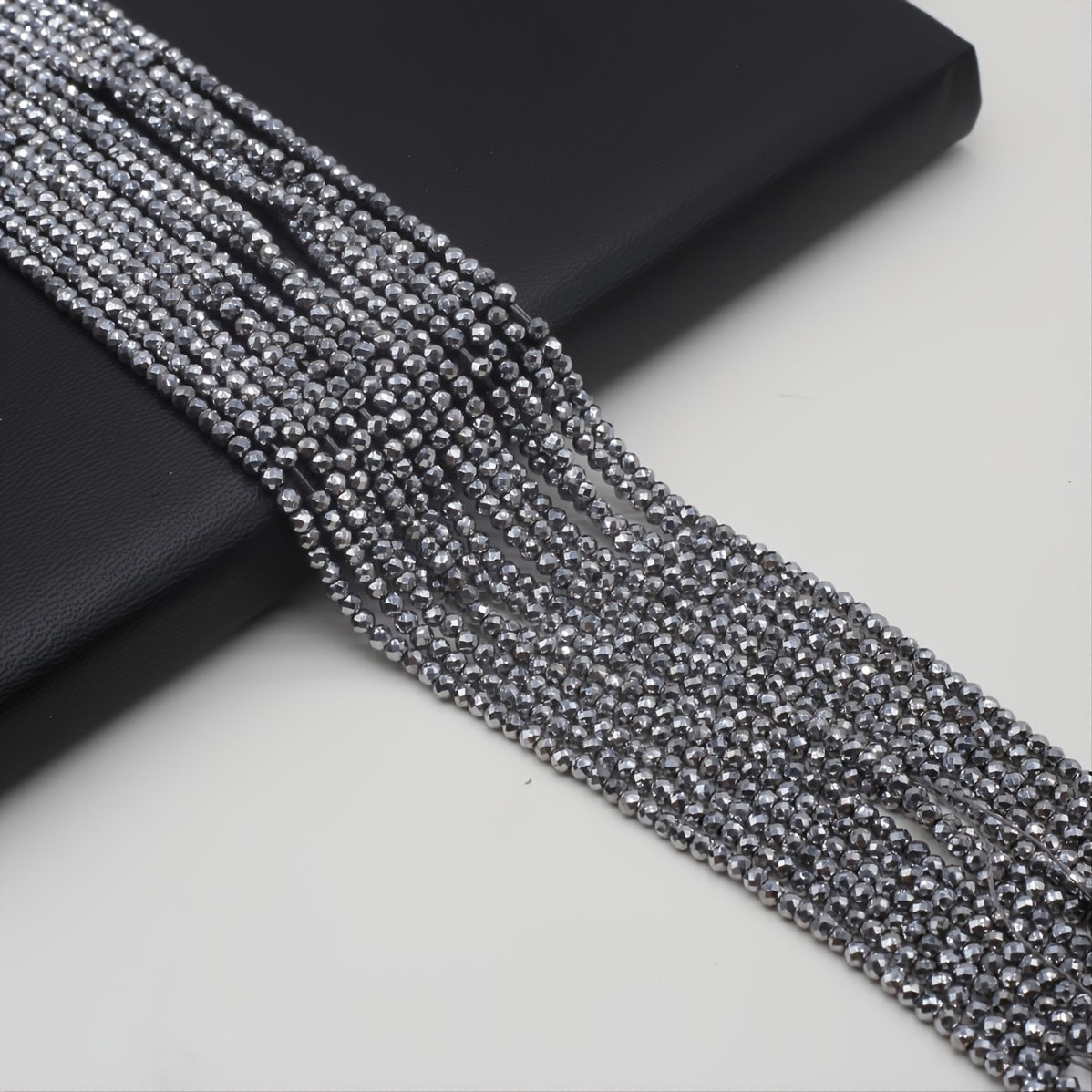 15'' Gray Spinel Plated Faceted Small Beads for Beading