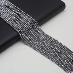 15'' Gray Spinel Plated Faceted Small Beads for Beading