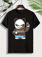 Men's Panda Print T-shirt for Outdoor