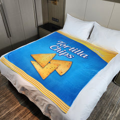 Funny Potato Chip Bag Print Blanket Flannel Throw