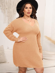 Cable Long Sleeve Mini Sweater Dress