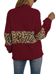 Women's V Neck Fur Coat Loose Fit Zipper Closure