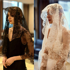 Bridal Mesh Veil With Lace Flower Wedding Party Hair Accessories Head Piece