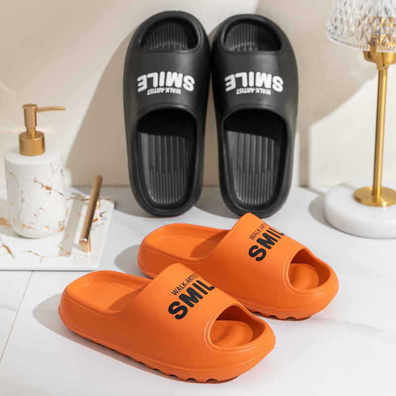 Men's Letter Graphic Platform Slippers