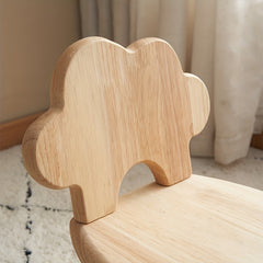 Cloud Shape Rubber Wood Stool Wooden Chair Shoe Changing Stool