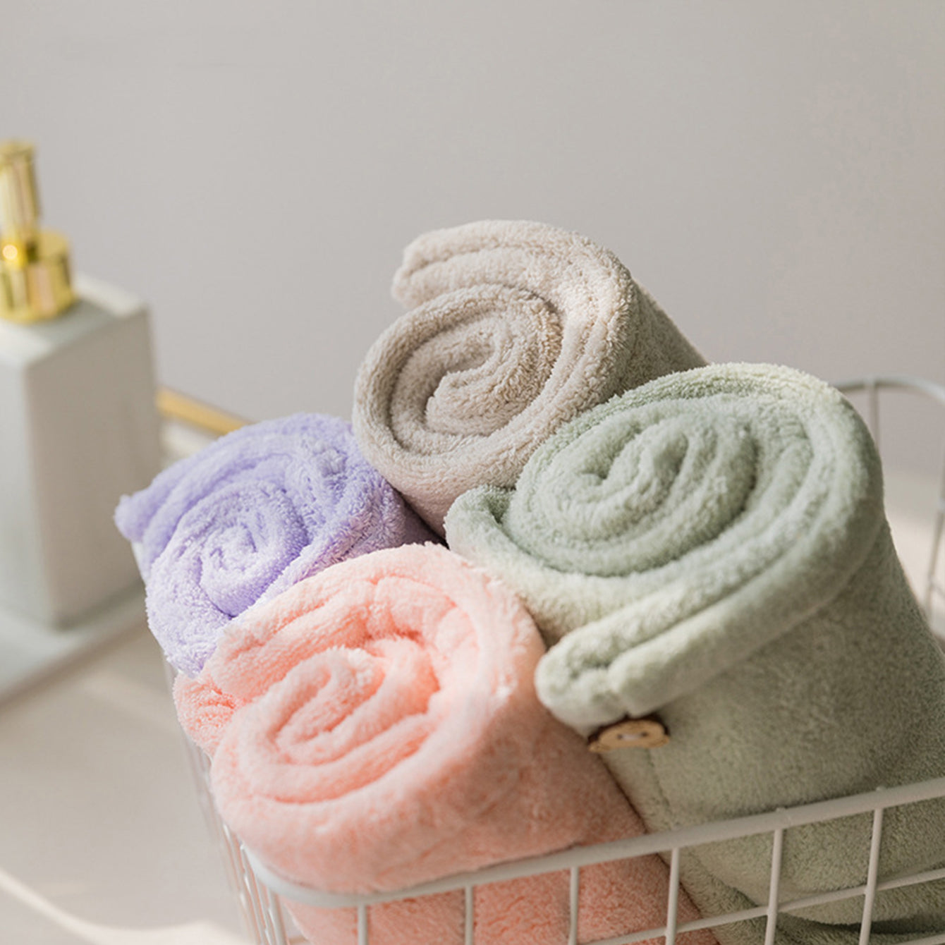 Multicolor Hair Drying Cap Towel Wrapping Hat Shower Cap