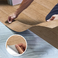 Wood Grain Print Waterproof Floor Stickers