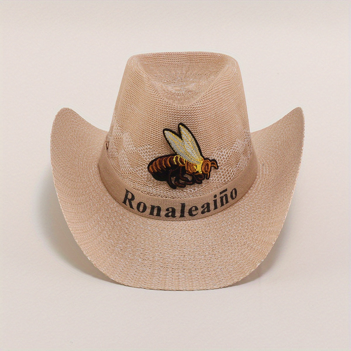 Bee Embroidery Big Brim Sun Hat for Outdoor Traveling Fishing