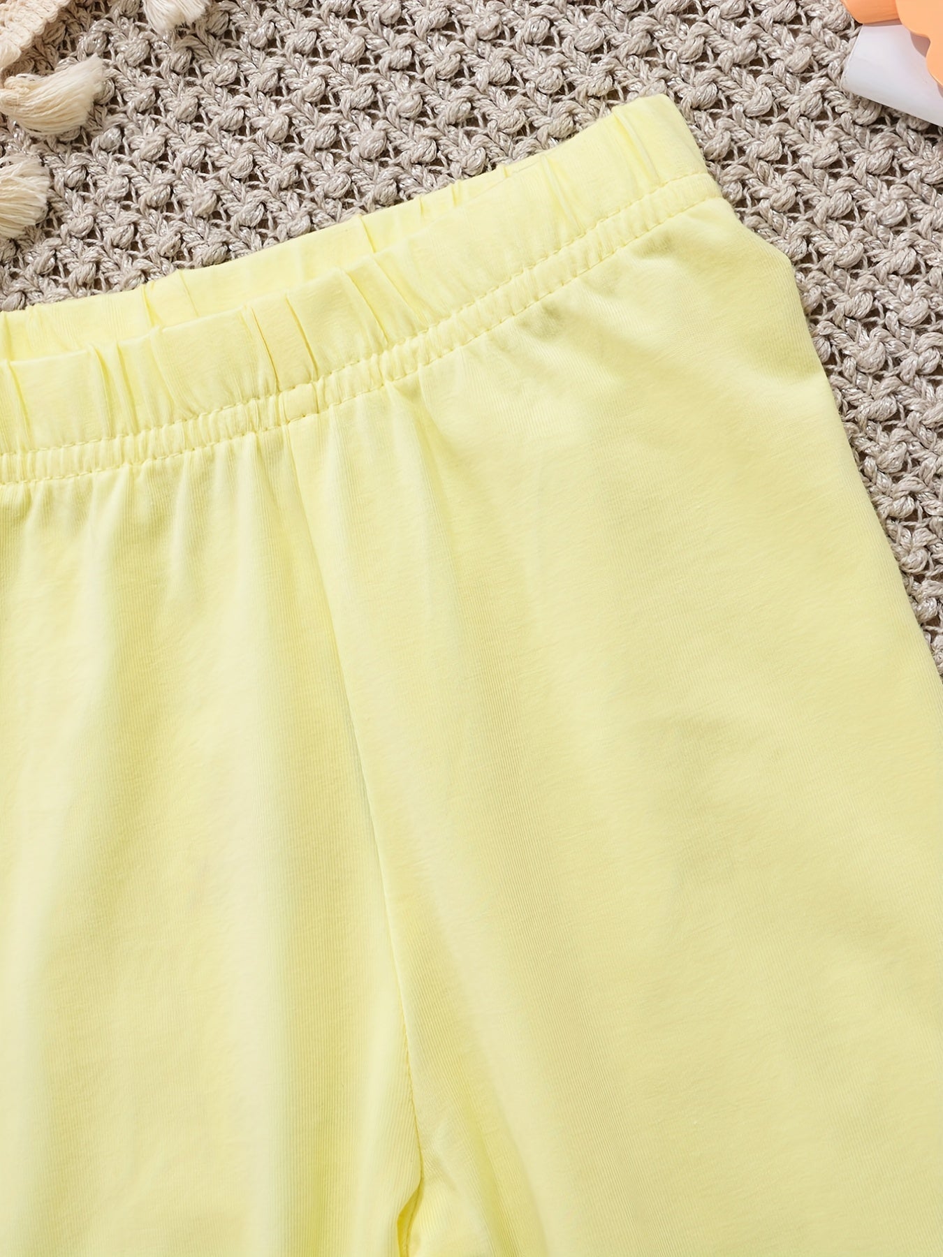 Girls Mesh Tie Bow Lace Cropped Leggings