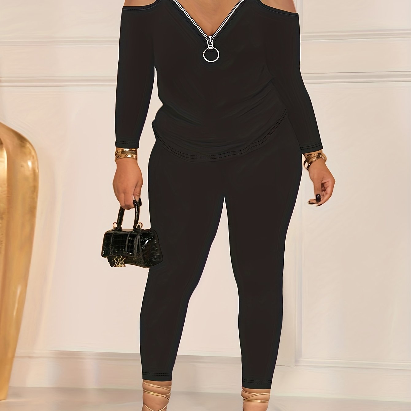 Sexy Cold Shoulder Top & Leggings Set