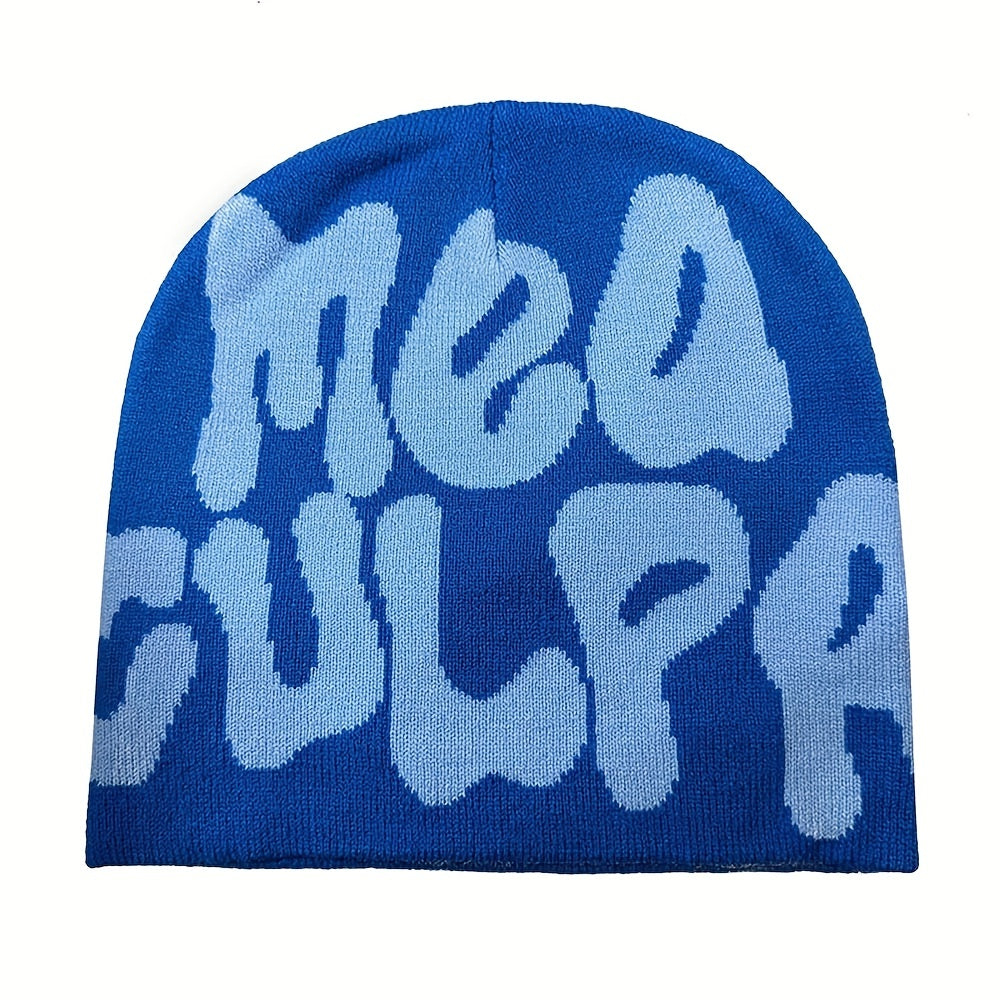 Mea Culpas Casual Men's Jacquard Knitted Hat Y2k Beanie Caps