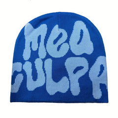 Mea Culpas Casual Men's Jacquard Knitted Hat Y2k Beanie Caps