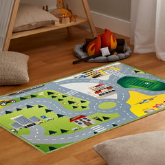 City Street Map Kids' Rug With Roads Kids Rug Play Mat For Boy Girl Nursery