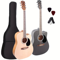 41 inch Basswood Acoustic Guitar Matte Paint Fully Enclosed Handle