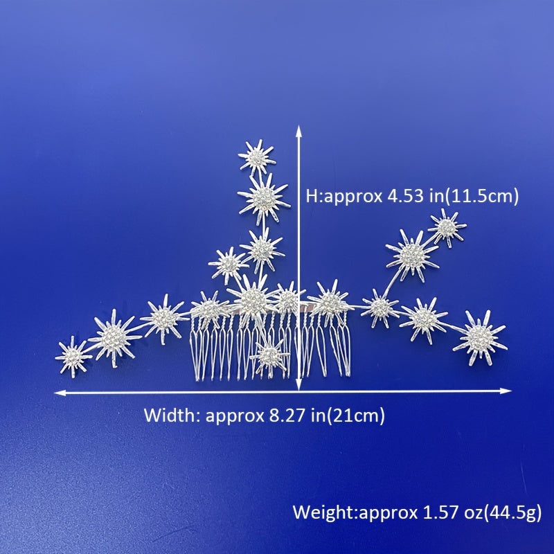 Snowflake Bridal Hair Comb Rhinestone Hair Jewelry