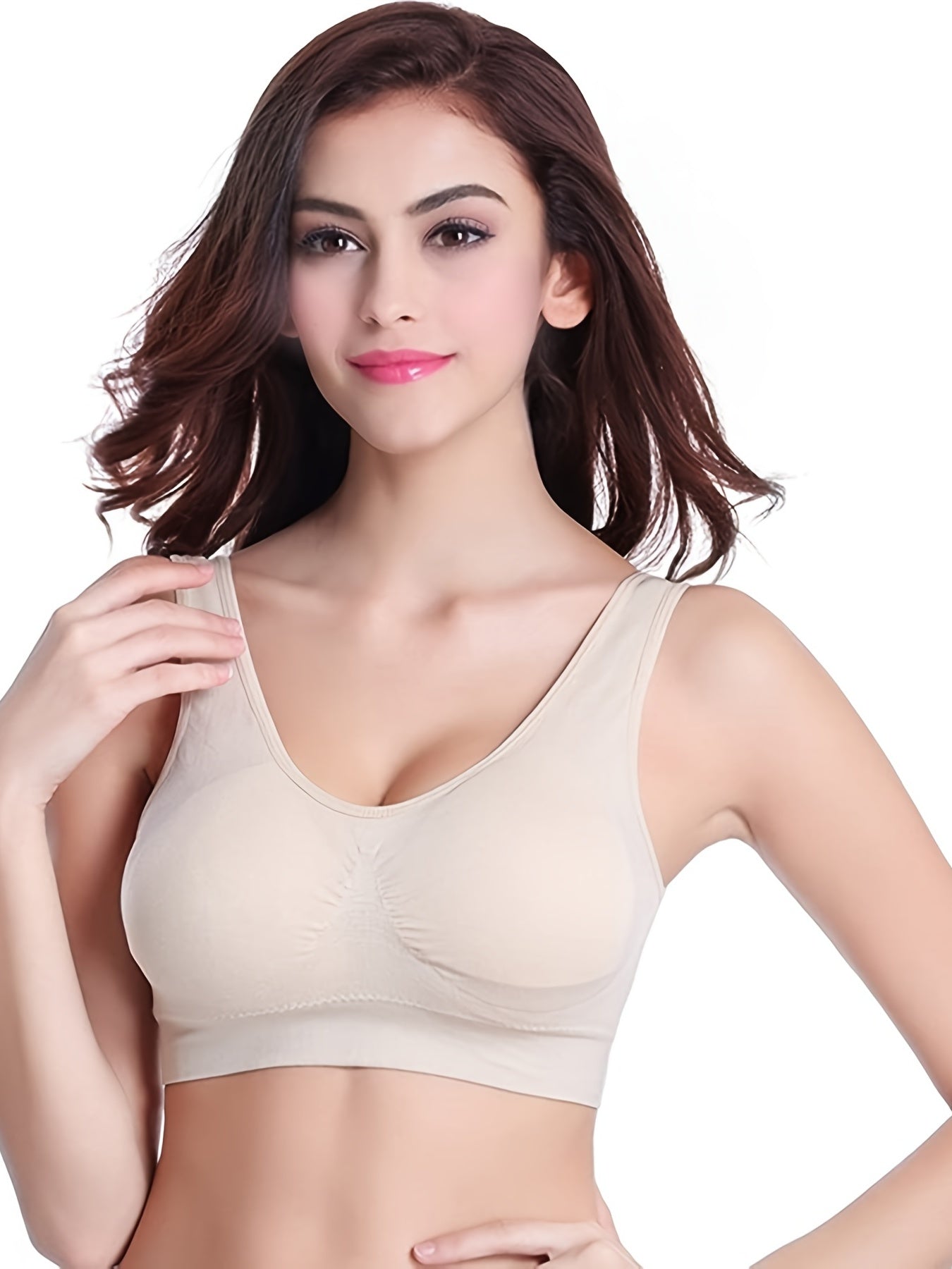 3 Pcs Wireless Push Up Sports Bra Yoga Tank Top Women's Lingerie