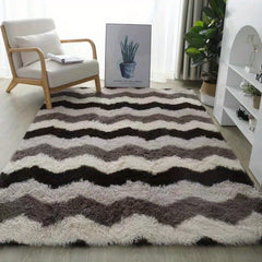 Soft Plush Shag Area Rug Rainbow Tie Dyed Fluffy Shaggy Floor Carpet