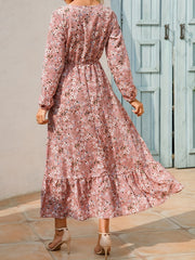 Floral Print Long Sleeve Dress for Spring & Fall