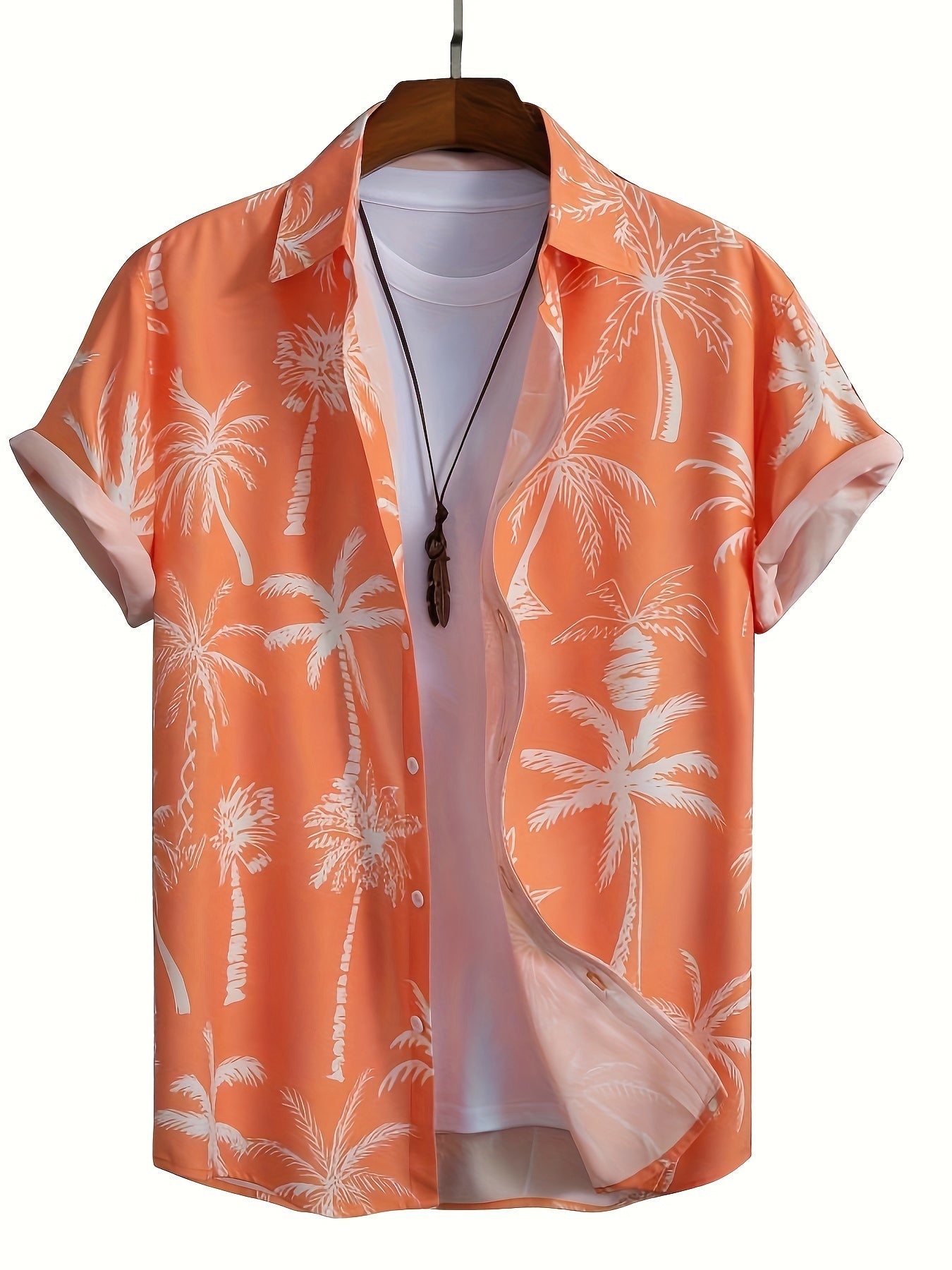 Hawaiian Coconut Pattern Men's Short Sleeve Shirt