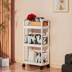 3 4 Tier Utility Cart Rolling Organization Cart With Handle And Wheels