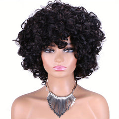 4 Cm Glueless Virgin Brazilian Bob Short Egg Curls Bouncy Curly Human Hair Wigs