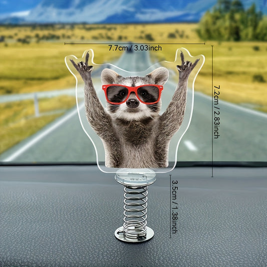 Acrylic Desk Fidget Rockin' Raccoon - Relaxing Office Fun