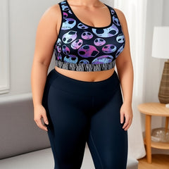 Colorblock Skull Print Round Neck Tank Top