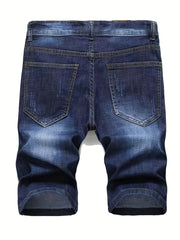 Men's Distressed Denim Shorts, Casual Street Style