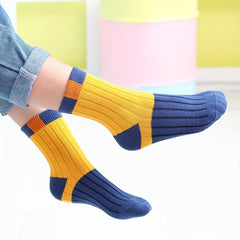 5 Pairs Boys Kids Crew Socks, Breathable & Comfy Children's Socks