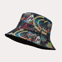 Classic Nostalgic Graffiti Double sided Fisherman Hat