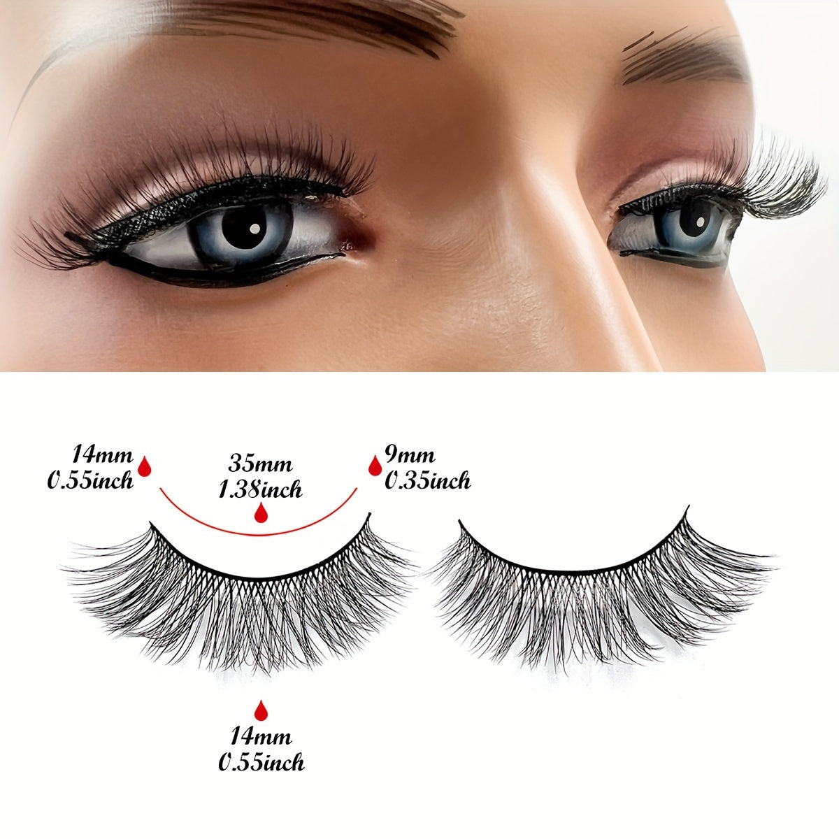 8 Pairs Natural 3D Silk False Eyelashes 13 15mm