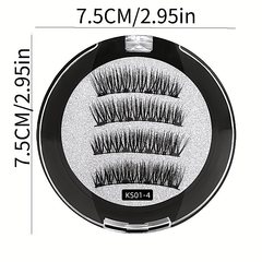 Reusable 3D Mink Magnetic Eyelashes with 4 Magnets & Tweezers