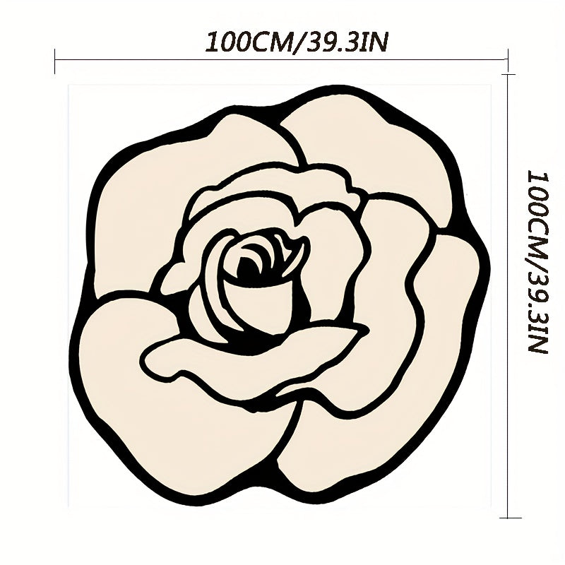 Art Flower Pattern Floor Mat Thick Cashmere Bedside Carpet