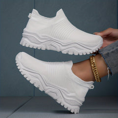 Women's Knitted Sock Sneakers Comfy Slip On Outdoor Sports Shoes