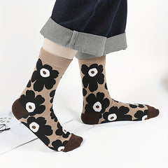 Floral Print Socks Mid Tube Women's Stockings