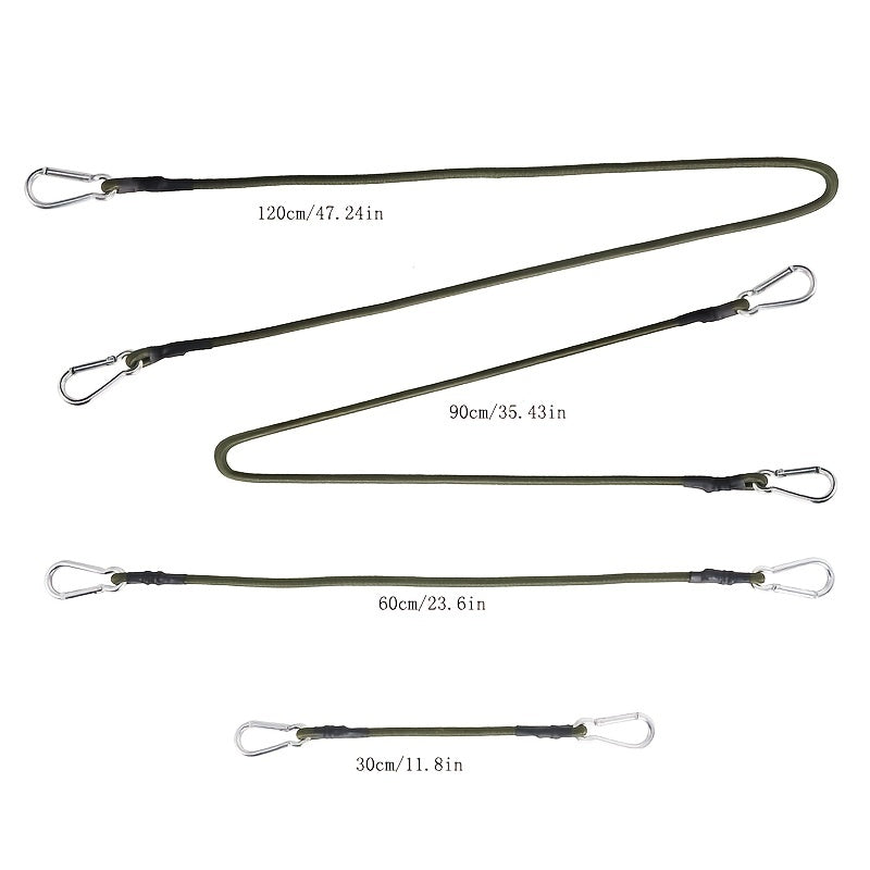 Strong Bungee Cords with Carabiner Hooks - Heavy Duty Elastic Rope for Tent