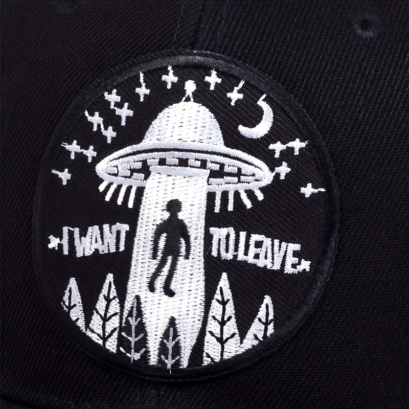 Alien Embroidery Snapback Hat Hip Hop Spaceship Baseball Cap