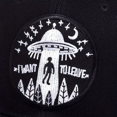 Alien Embroidery Snapback Hat Hip Hop Spaceship Baseball Cap