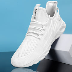 Breathable Fly Woven Sports Sneakers Comfort Lace Up Outdoor Trail Running Shoes