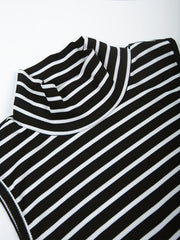 Striped Slim 2pc Skirt Set Crop Tank Top & Bodycon Skirt Outfit