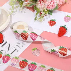 Sparkling Strawberry Stickers Red Pink Fruits for Crafts Party Deco