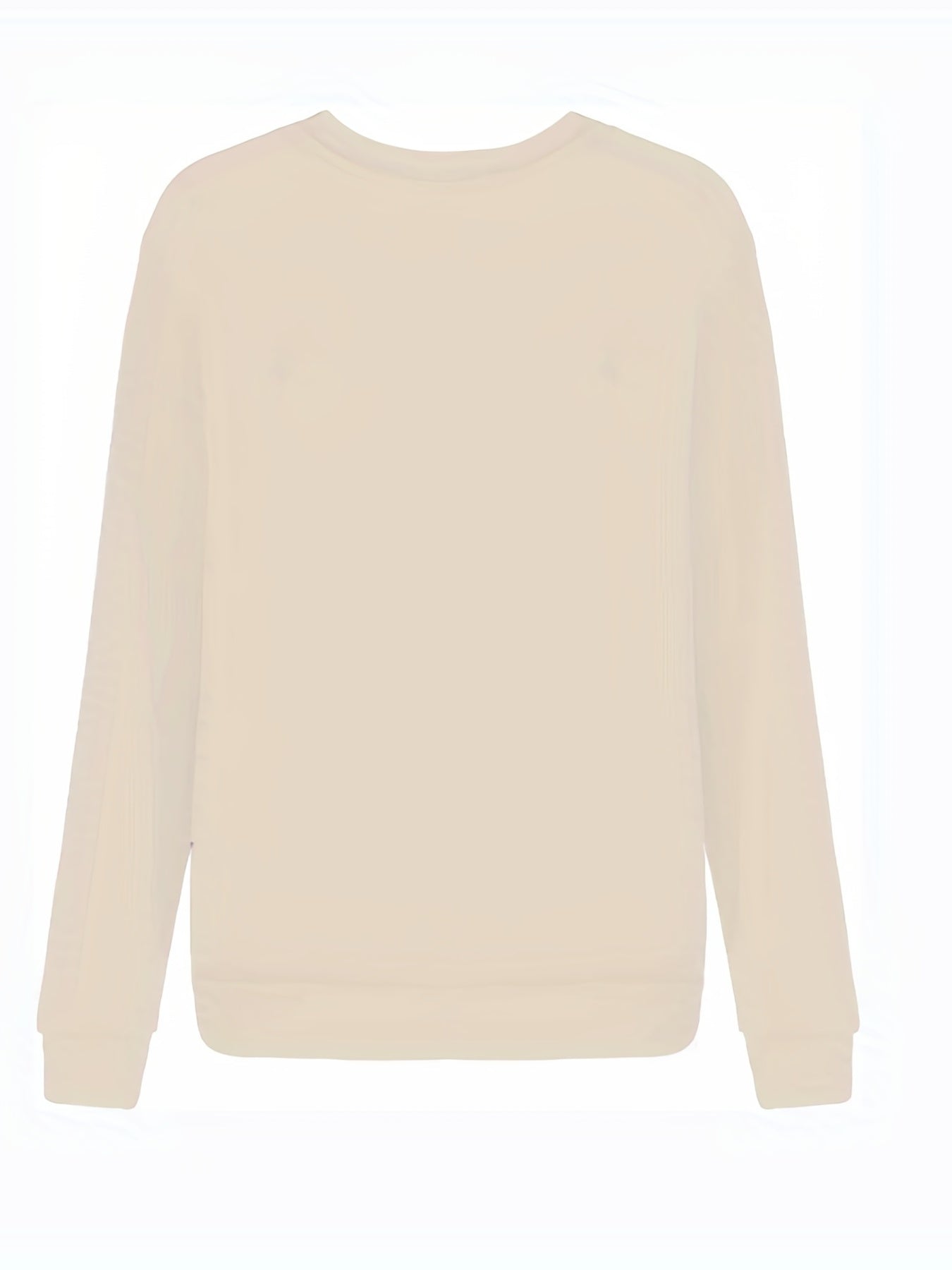 Casual Loose Long Sleeve Pullover Solid Sweatshirt for Women