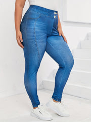 Denim Print Skinny Leggings